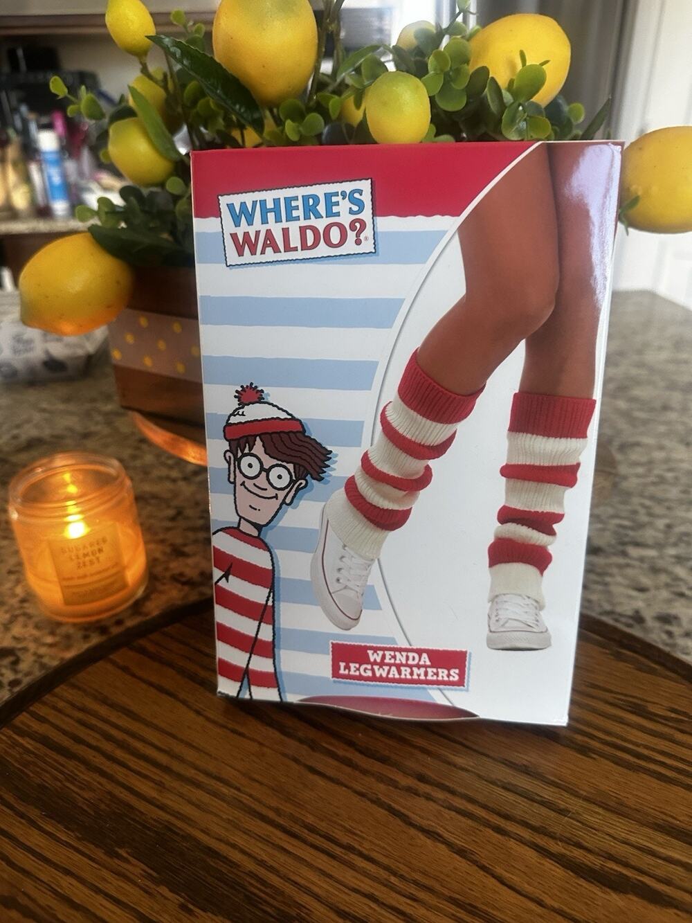 NEW Spirit Halloween Dress Up Costume Party Where's Waldo Wenda Leg Warmers